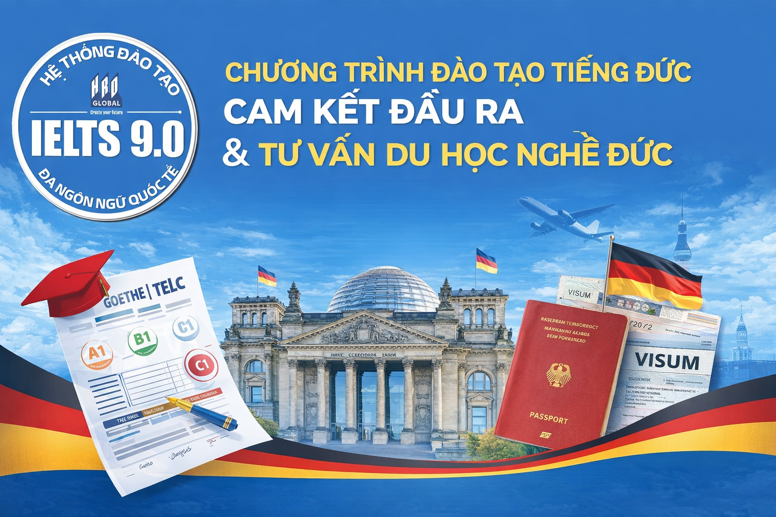 CHƯƠNG TRÌNH ĐÀO TẠO TIẾNG ĐỨC CHẤT LƯỢNG CAO LỘ TRÌNH A1 - C1 THEO MÔ HÌNH 3:1 ĐỘC QUYỀN