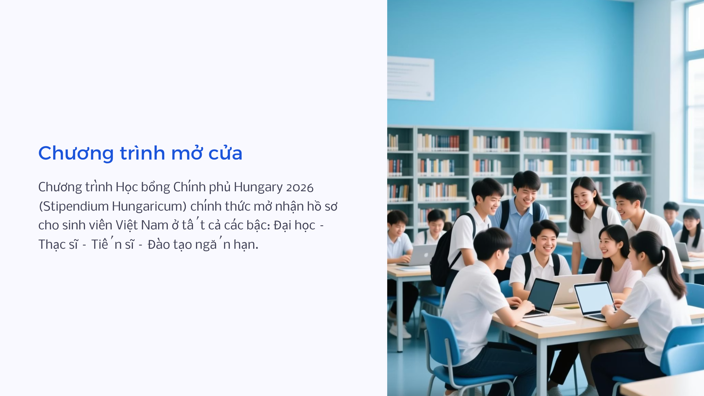 Học bổng toàn phần Hung-ga-ri diện hiệp định năm 2026