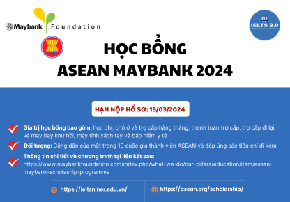 Thông tin Học bổng ASEAN MAYBANK 2024