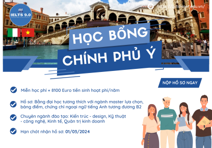 Thông tin Học bổng Chính phủ Ý 2024